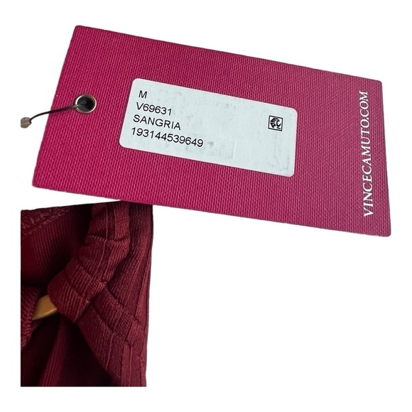 Vince Camuto Ring-accent Rib Knit Jersey Bikini Bottom in Sangria Size Medium - Picture 7 of 12